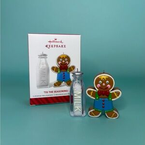 Hallmark Keepsake - ‘Tis the Seasoning - Gingerbread Man and Milk Ornaments